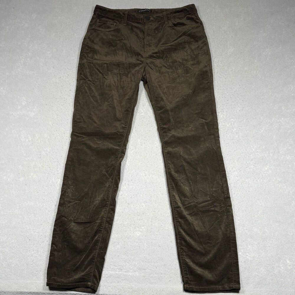 Monfrere Pants Mens Size 36 Mocha Brando Slim Pockets Velvet Cotton Blend